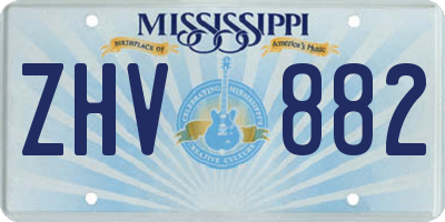 MS license plate ZHV882