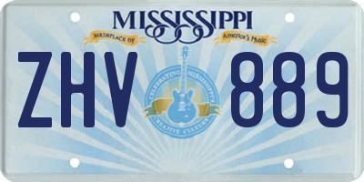 MS license plate ZHV889