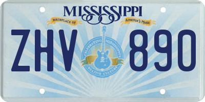 MS license plate ZHV890