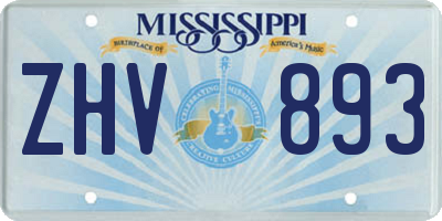 MS license plate ZHV893