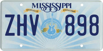 MS license plate ZHV898