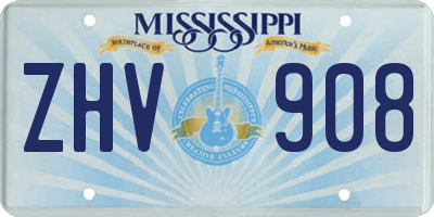 MS license plate ZHV908