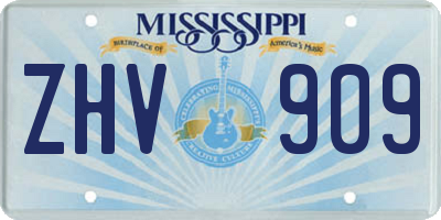 MS license plate ZHV909