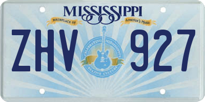 MS license plate ZHV927