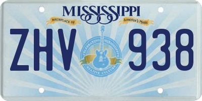 MS license plate ZHV938
