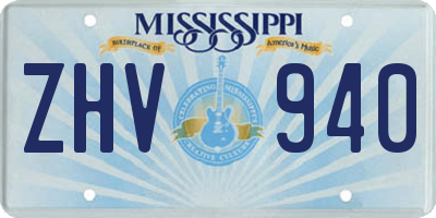 MS license plate ZHV940