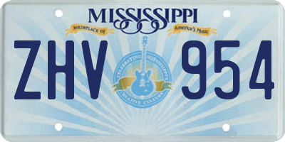 MS license plate ZHV954
