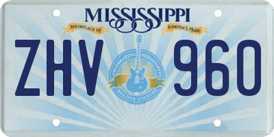 MS license plate ZHV960