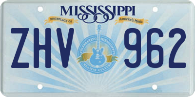 MS license plate ZHV962