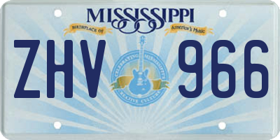 MS license plate ZHV966