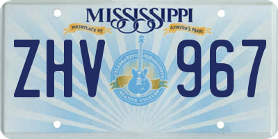 MS license plate ZHV967