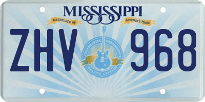 MS license plate ZHV968