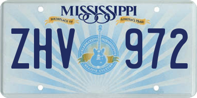 MS license plate ZHV972