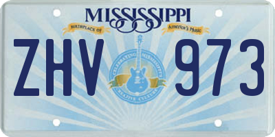 MS license plate ZHV973
