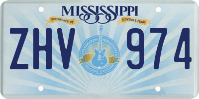 MS license plate ZHV974