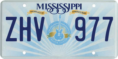 MS license plate ZHV977