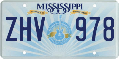 MS license plate ZHV978