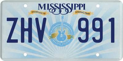 MS license plate ZHV991