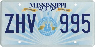 MS license plate ZHV995