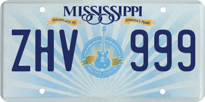 MS license plate ZHV999