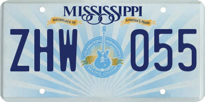 MS license plate ZHW055