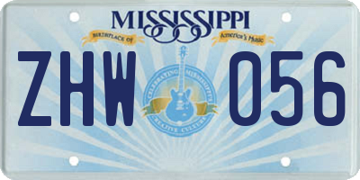 MS license plate ZHW056