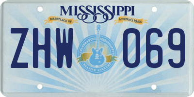 MS license plate ZHW069