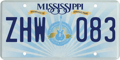 MS license plate ZHW083