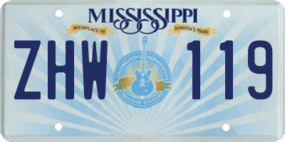 MS license plate ZHW119