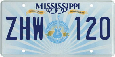 MS license plate ZHW120