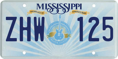 MS license plate ZHW125