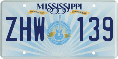 MS license plate ZHW139