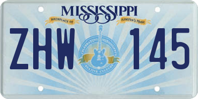 MS license plate ZHW145