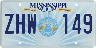 MS license plate ZHW149