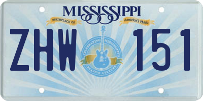 MS license plate ZHW151