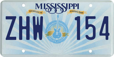 MS license plate ZHW154