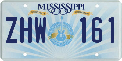 MS license plate ZHW161