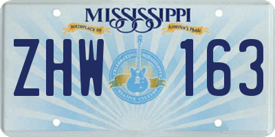 MS license plate ZHW163