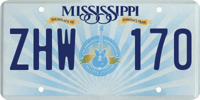 MS license plate ZHW170
