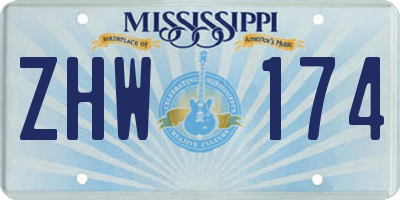MS license plate ZHW174