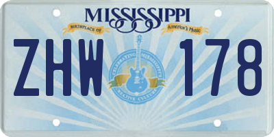 MS license plate ZHW178