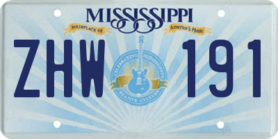 MS license plate ZHW191