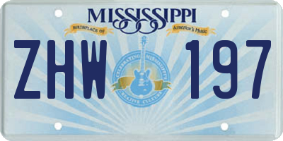 MS license plate ZHW197