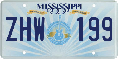 MS license plate ZHW199