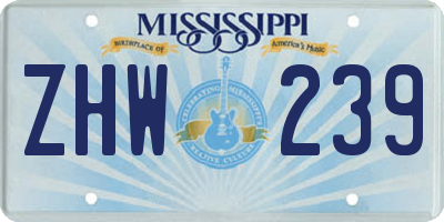 MS license plate ZHW239