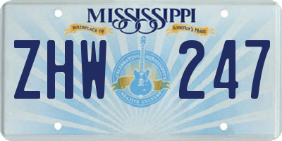 MS license plate ZHW247