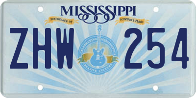 MS license plate ZHW254
