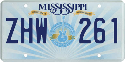 MS license plate ZHW261