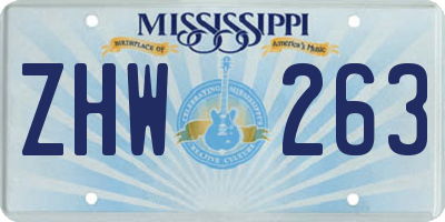 MS license plate ZHW263