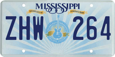 MS license plate ZHW264